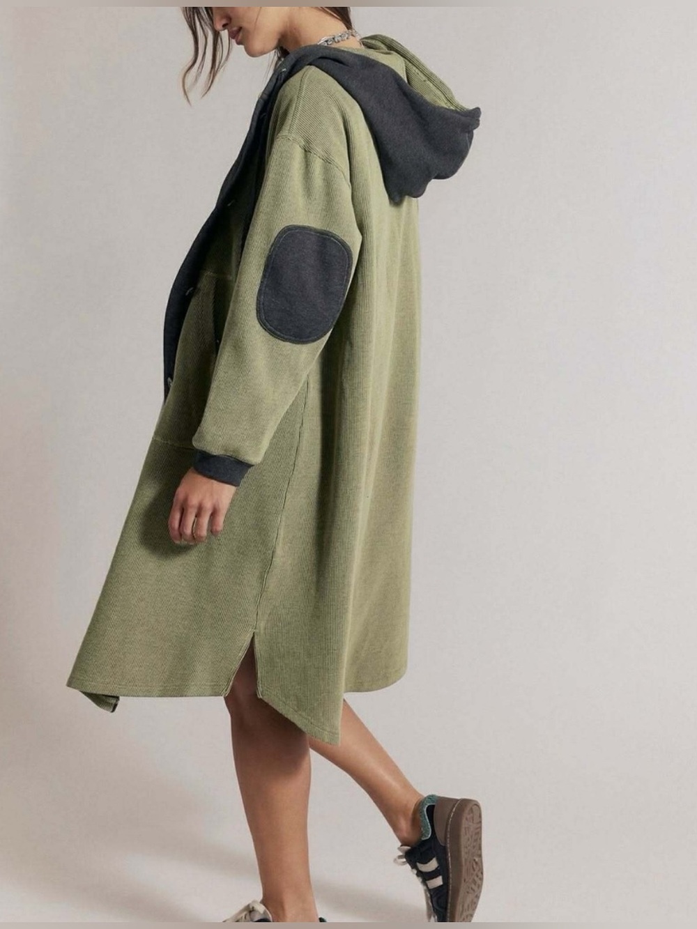 NWT Free People Tomorrows Sweatshirt Cardigan Sage Green Sz XL